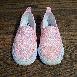 Girl's Cat & Jack Pink Sparkle Slip-on Sneakers